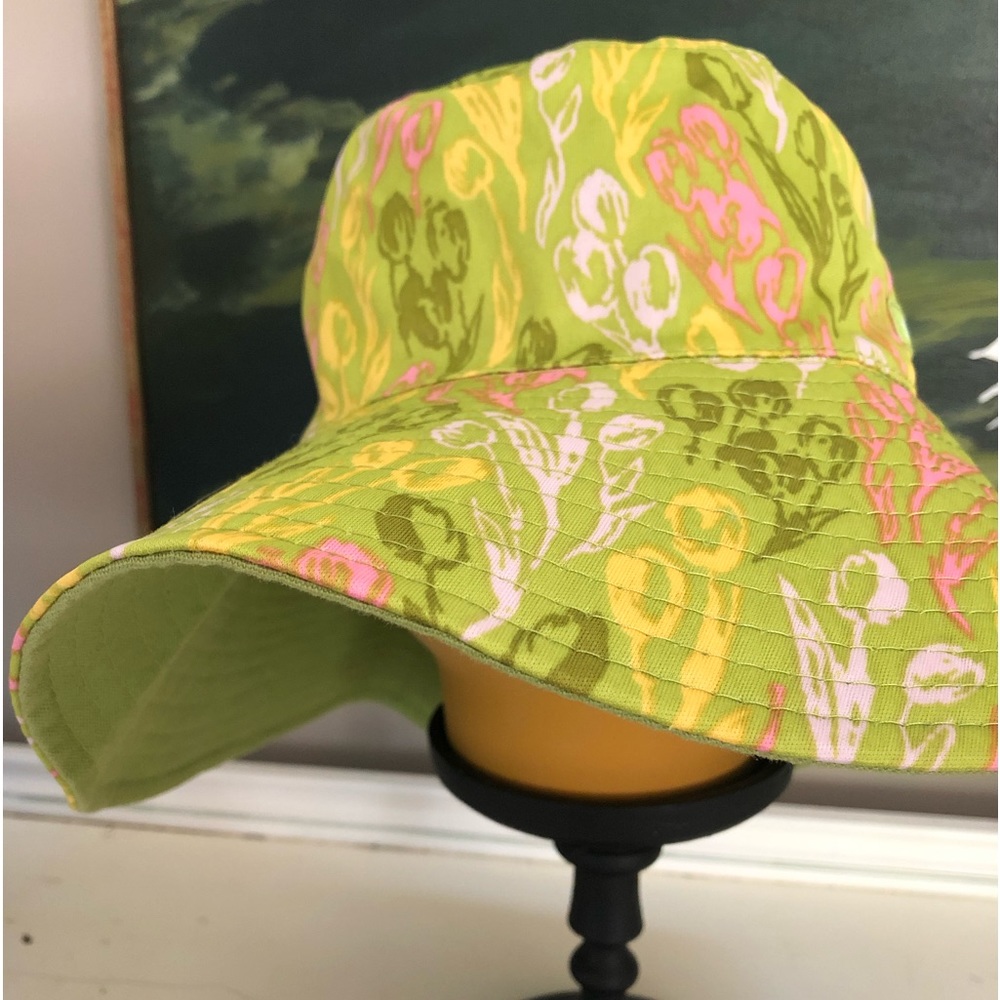 new SLOGGERS garden HAT sun REVERSIBLE green Floral Print 22” (56 cm)